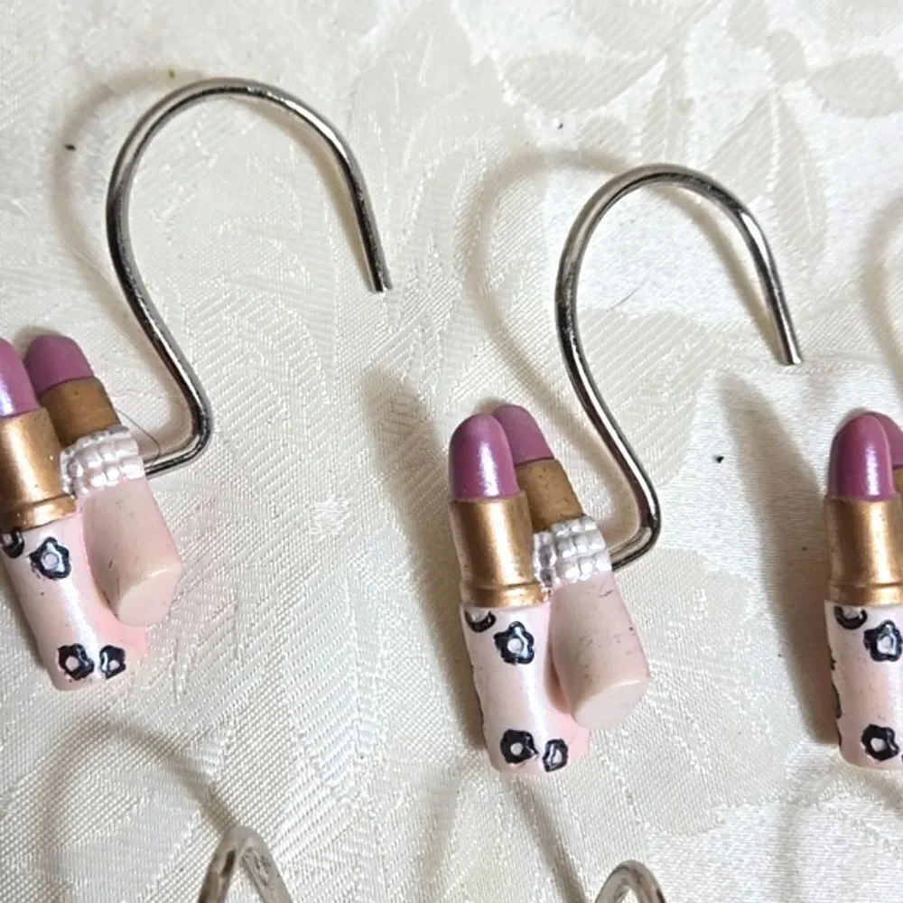 Chic Fashion Lipstick Shoes And Purse Shower Curtain Hangers